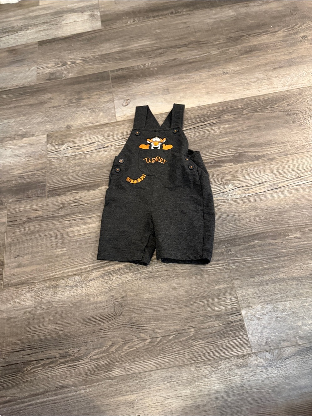 Disney Tigger Embroidered Black Overalls for Kids